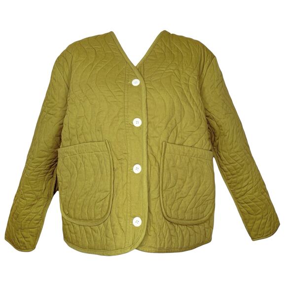 Back Beat Co. Pistachio Green Organic Cotton Twill Wave Liner Quilted Jacket - Picture 4 of 13